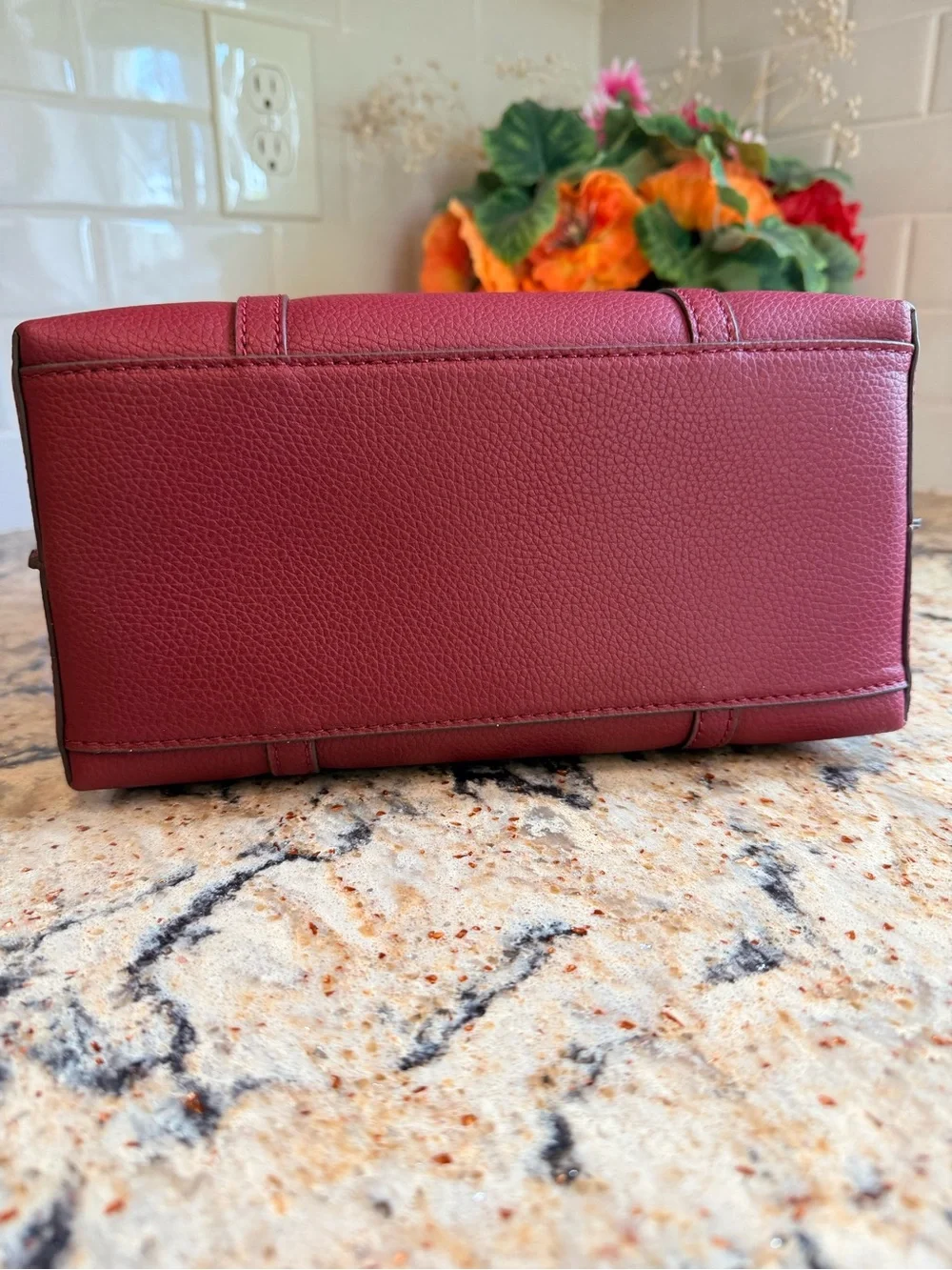 Tory Burch Perry Small Triple-Compartment Tote Bag - Burgundy